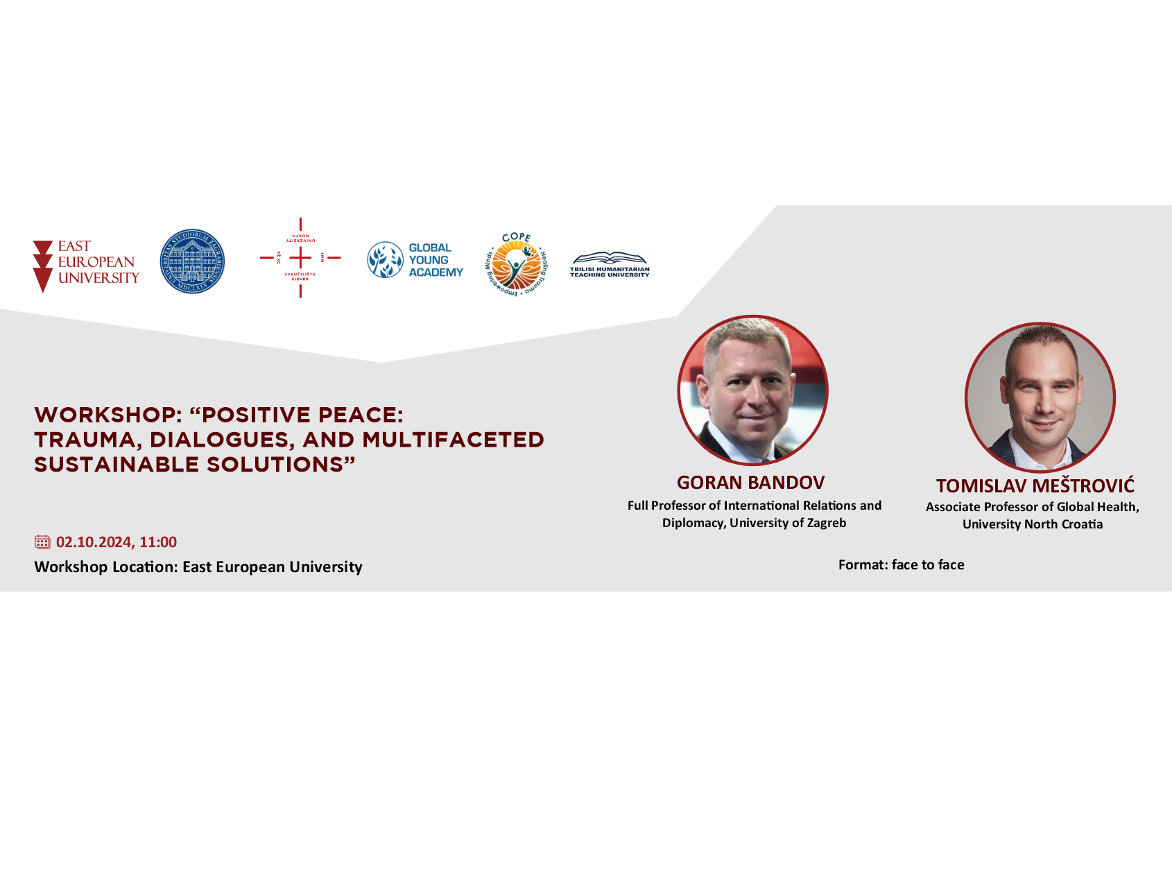 Workshop: "Positive Peace: Trauma, Dialogues, and Multifaceted Sustainable Solutions"