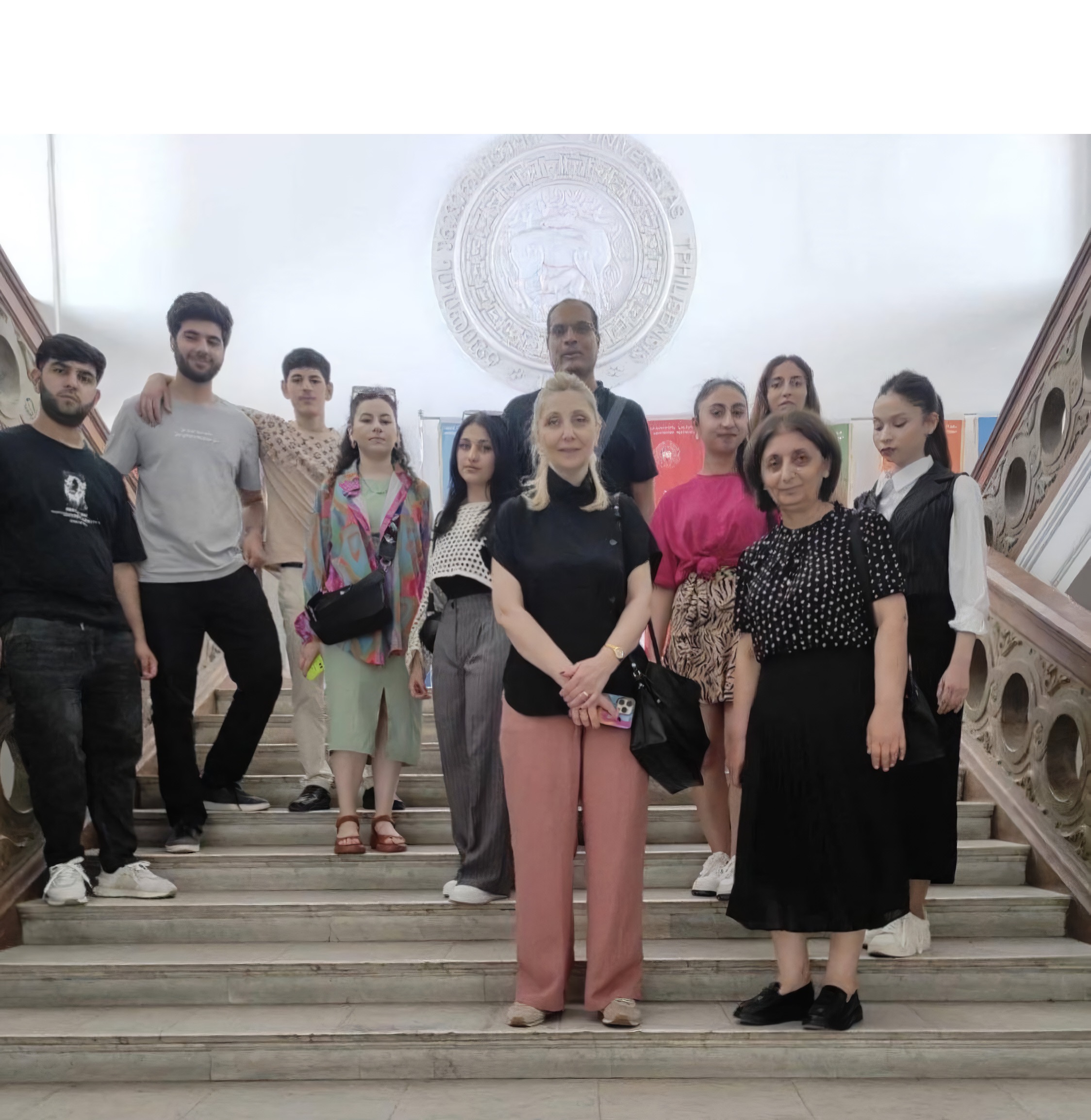Students of the Georgian language training program are visiting the TSU museum